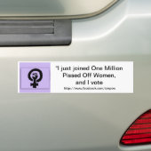 1 miljoen vrouwen bumpersticker (Op auto)