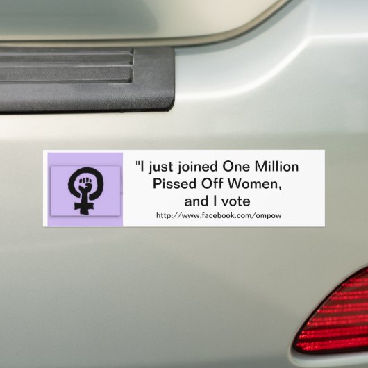 1 miljoen vrouwen bumpersticker (Op auto)