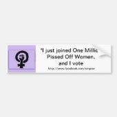 1 miljoen vrouwen bumpersticker (Voorkant)