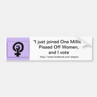 1 miljoen vrouwen bumpersticker