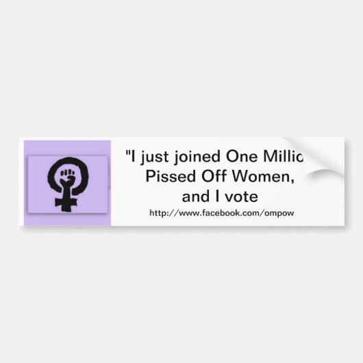 1 miljoen vrouwen bumpersticker (Voorkant)