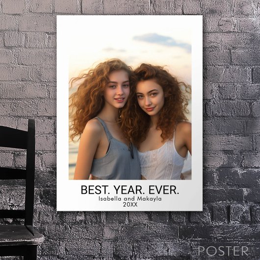 1 minimalistisch fotocollage - Beste jaar ooit Poster