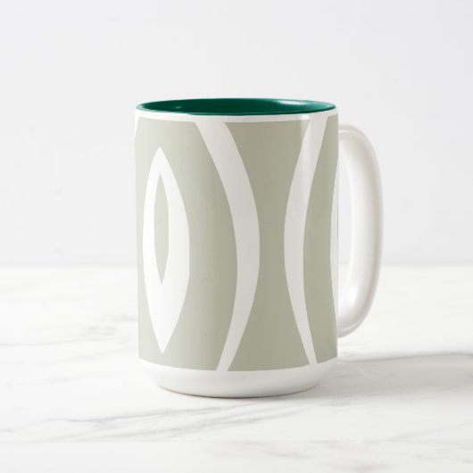 1 minimalistisch Natuur ritme Tweekleurige Koffiemok (Voorkant rechts)