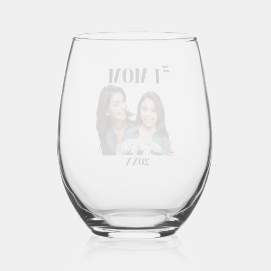 #1 Moeder/Foto Stemless wijnglas Wijnglas Zonder Voet (Achterkant)