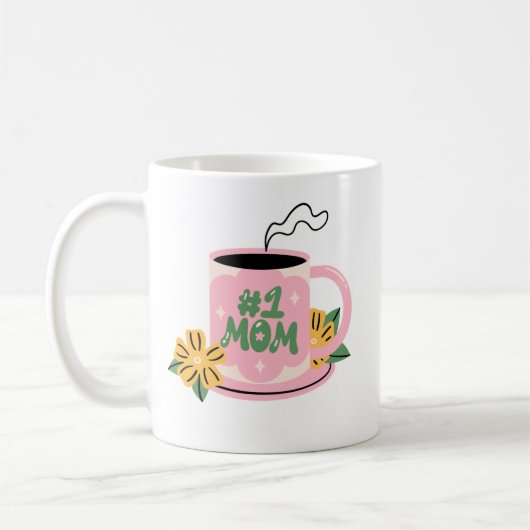 #1 Moeder Gepersonaliseerde Koffiemok - Moderne St (Links)