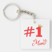 #1 Moederliefde Gepersonaliseerde Acryl Sleutelhan Sleutelhanger (Voorkant)