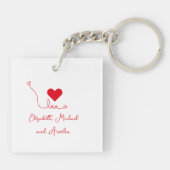 #1 Moederliefde Gepersonaliseerde Acryl Sleutelhan Sleutelhanger (Achterkant)