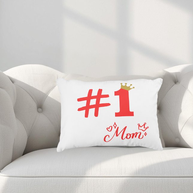 #1 Mom Love Personalized Accent Pillow Kussen (Creator heeft geüpload)