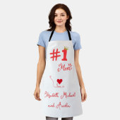 #1 Mom Love Personalized Apron Schort (Gedragen)
