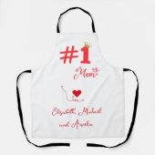 #1 Mom Love Personalized Apron Schort (Voorkant)