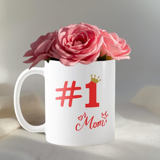 #1 Mom Love Personalized Mug Koffiemok