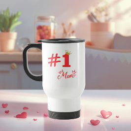 #1 Mom Love Personalized Travel Mug Reisbeker