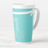 #1 MOM - Turquoise Moeder Cadeau Latte Mok (Rechterhoek)