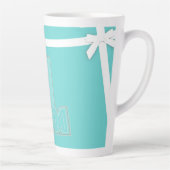 #1 MOM - Turquoise Moeder Cadeau Latte Mok (Rechts)