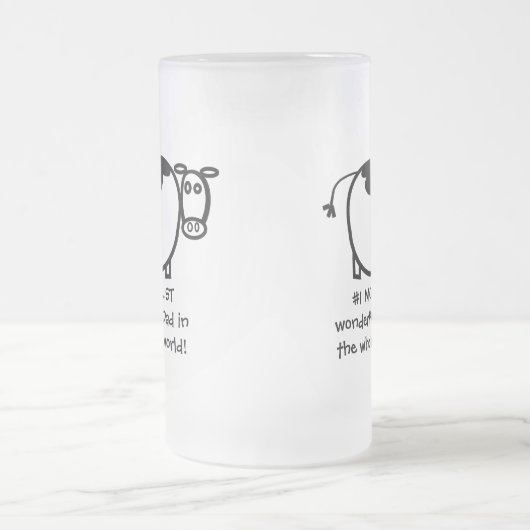 #1 Moo...st Wonderful Father - Gepersonaliseerd Matglas Bierpul (Center)