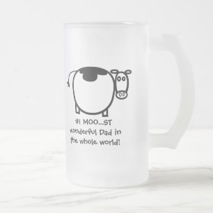 #1 Moo...st Wonderful Father - Gepersonaliseerd Matglas Bierpul