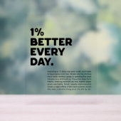 1% motivatie elke dag beter acryl bord (Neutraal)