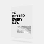 1% motivatie elke dag beter acryl bord (Hoek)