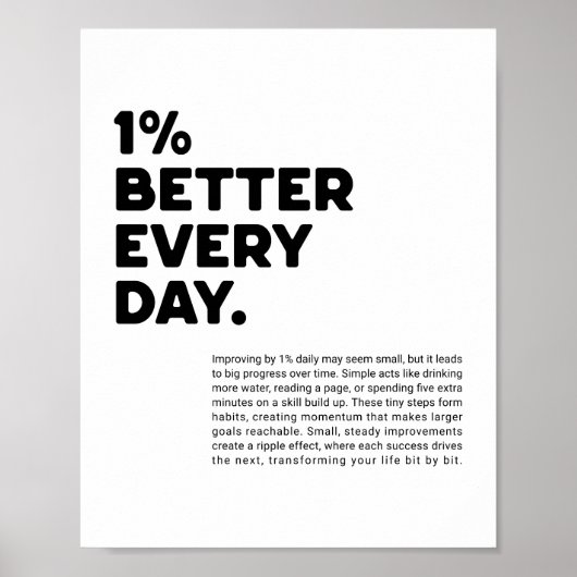1% motivatie elke dag beter poster (Voorkant)