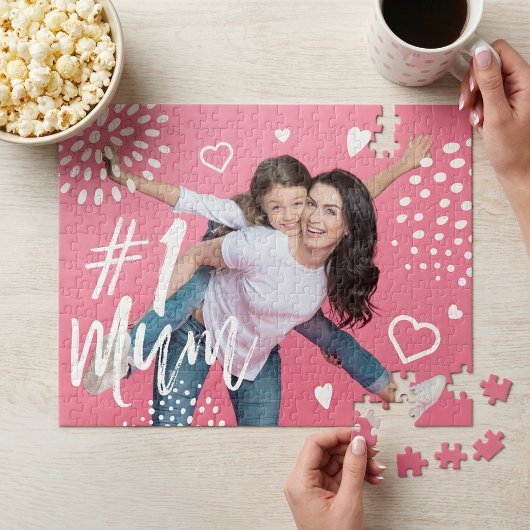 #1 Mum Volledige Foto Leuk Gift voor Moederdag Jig Legpuzzel