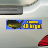 1 naar beneden, 49 naar toe! - Arizona Immigration Bumpersticker (Op auto)