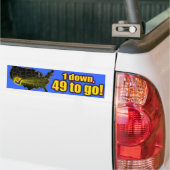 1 naar beneden, 49 naar toe! - Arizona Immigration Bumpersticker (Op Truck)