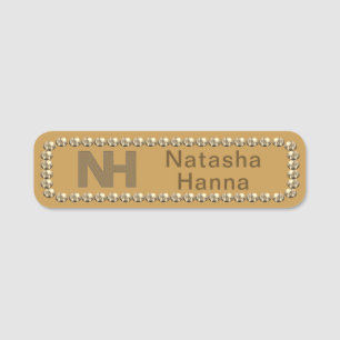 1" Natasha Hanna Gouden Bling NAAMBORDJE  Naamplaatje