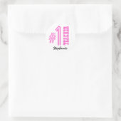 #1 Nummer Een Leraar Aangepaste Naam Gift Item Ronde Sticker (Tas)