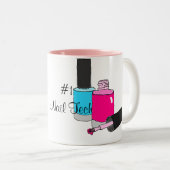 #1 Nummer één Nail Technicus Manicurist Tweekleurige Koffiemok (Voorkant rechts)