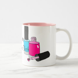 #1 Nummer één Nail Technicus Manicurist Tweekleurige Koffiemok