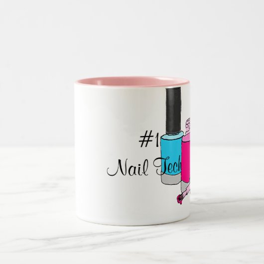#1 Nummer één Nail Technicus Manicurist Tweekleurige Koffiemok (Center)