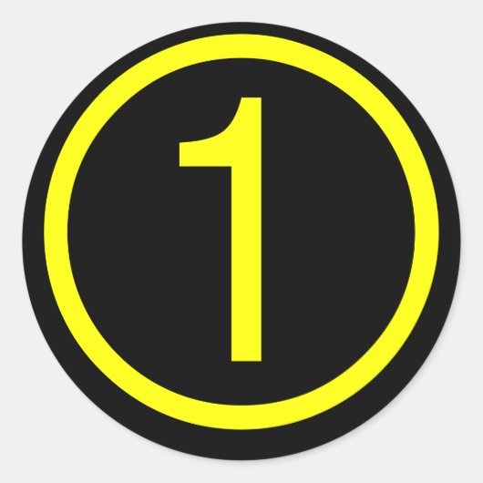 1 nummer één ronde sticker (Voorkant)