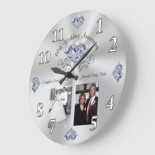 1 of 2 Foto, 60 jaar Wedding Jubileum Gift Grote Klok (Hoek)