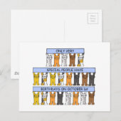 1 oktober Verjaardag Schattigee Cartoon Katten Briefkaart (Voorkant / Achterkant)