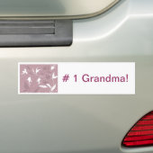 #1 oma bumber sticker paars bloemontwerp! (Op auto)