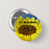 #1 Oma knopen Gele Zonnebloemen Oma's Ronde Button 5,7 Cm (Voorkant /achterkant)