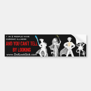 1 op 2 Cosplayers Onzichtbare Illness Bumpersticke Bumpersticker