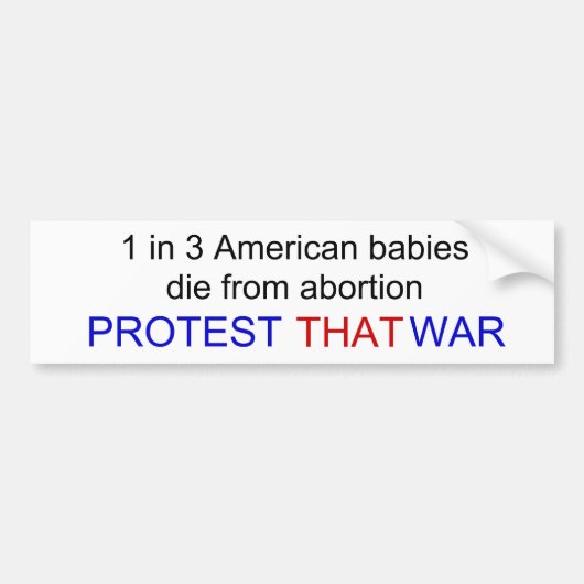 1 op de 3 Amerikaanse baby's sterven aan abortus.. Bumpersticker (Voorkant)