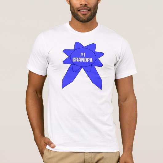 #1 Opa Blauwe Lint T-shirt (Voorkant)