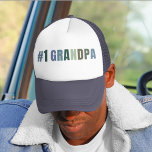 #1 Opa Trucker Hoed | Cool Opa Gift | retro Trucker Pet<br><div class="desc">Show Opa hij is echt een van een soort met deze gedurfde "#1 GRANDPA" trucker hoed! Met retrobloktypografie in een zacht kleurenschema, is dit ademende mesh-back-pet het perfecte cadeau voor Vaderdag, verjaardagen of gewoon om te zeggen "we houden van je." 🧢 Waarom het geweldige is: · Classic snapback fit met...</div>