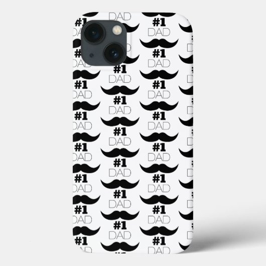 #1 Pap Black en White Mustache - Nummer 1 Case-Mate iPhone Case (Achterkant)