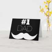 #1 Pap Black en White Mustache - Nummer 1 Kaart (Gele Bloem)
