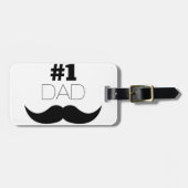 #1 Pap Black Mustache - Nummer 1 Bagagelabel (Voorkant horizontaal)