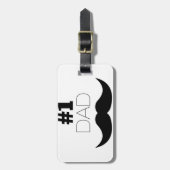 #1 Pap Black Mustache - Nummer 1 Bagagelabel (Voorkant verticaal)