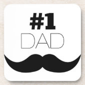 #1 Pap Black Mustache - Nummer 1 Bier Onderzetter (Voorkant)
