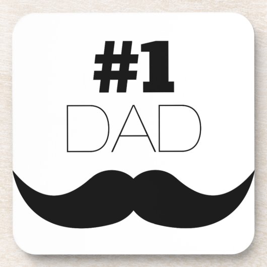 #1 Pap Black Mustache - Nummer 1 Bier Onderzetter (Voorkant)