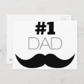 #1 Pap Black Mustache - Nummer 1 Briefkaart (Voorkant / Achterkant)