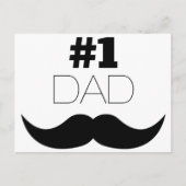#1 Pap Black Mustache - Nummer 1 Briefkaart (Voorkant)