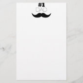 #1 Pap Black Mustache - Nummer 1 Briefpapier (Voorkant)