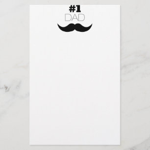 #1 Pap Black Mustache - Nummer 1 Briefpapier